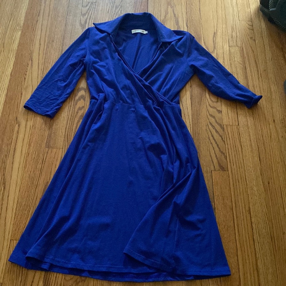 Blue collar dress